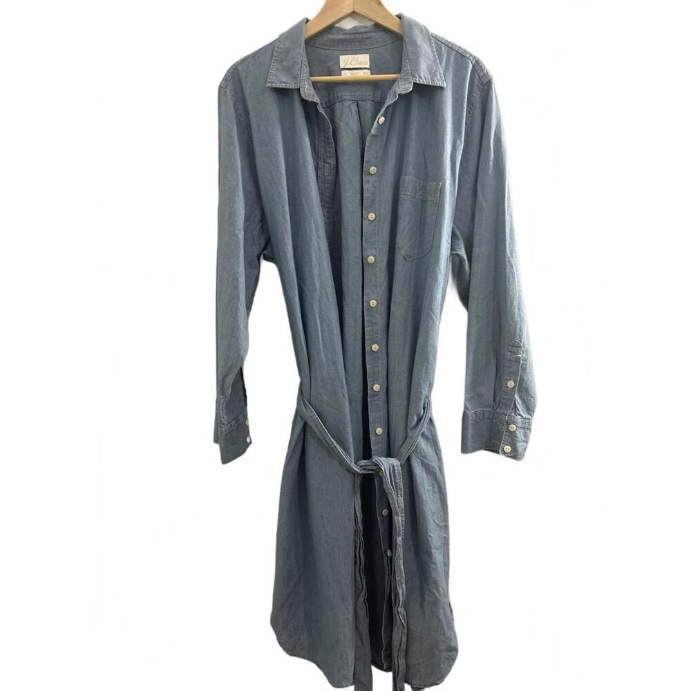 JCrew Classic-fit Chambray Shirt-dress - Picture 2 of 7